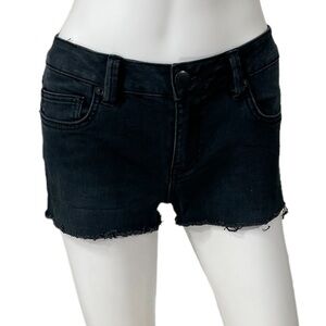 BCBG Black Cut Off Raw Hem Jean Shorts Size 25